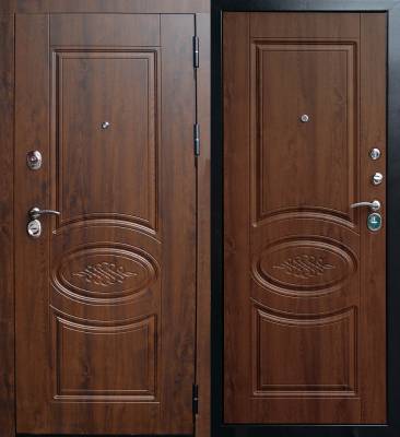 Дверь металлическая "Атлант Люкс", ФЛ38 Грецкий орех (Винорит) / ФЛ38 Грецкий орех (Винорит), 880 мм, правая